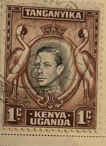 Kenya, Uganda, Tanganyika 1 Cent Stamp featuring King George VI