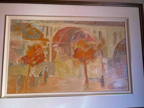 Abstract Expressionist Cityscape Painting