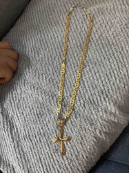 Anchor Link Chain with Cross Pendant