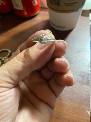 Diamond or Cubic Zirconia Pave Set Swirl Ring