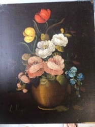 Floral Still Life Oil Painting by L. Ruyger/Kuyper