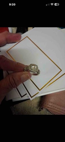 BBJ Sterling Silver Cushion-Cut Halo Ring