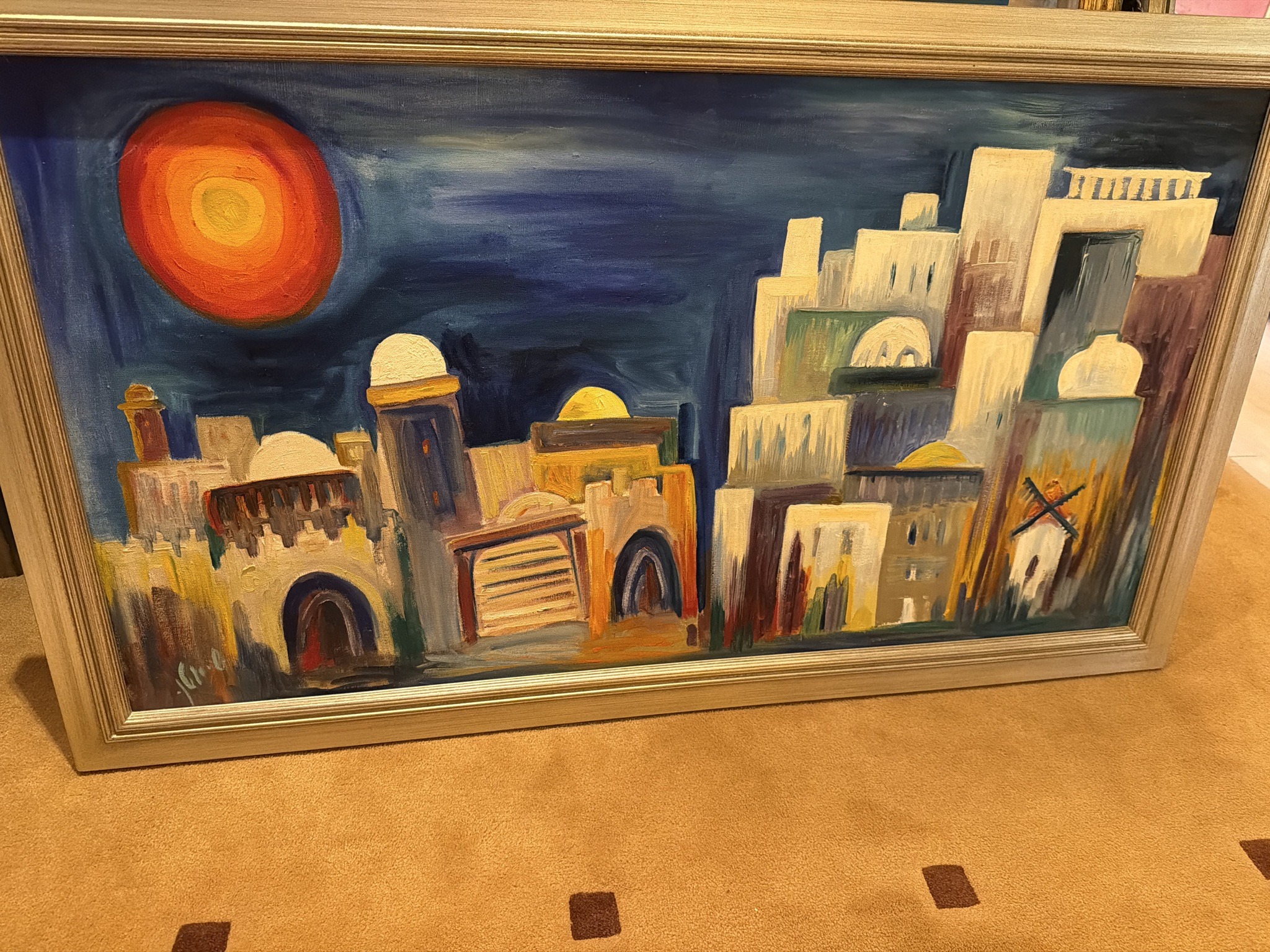 Submitted photo of Oil landscape painting bearing a signature reading 'Sarah Titan' (not authenticated)