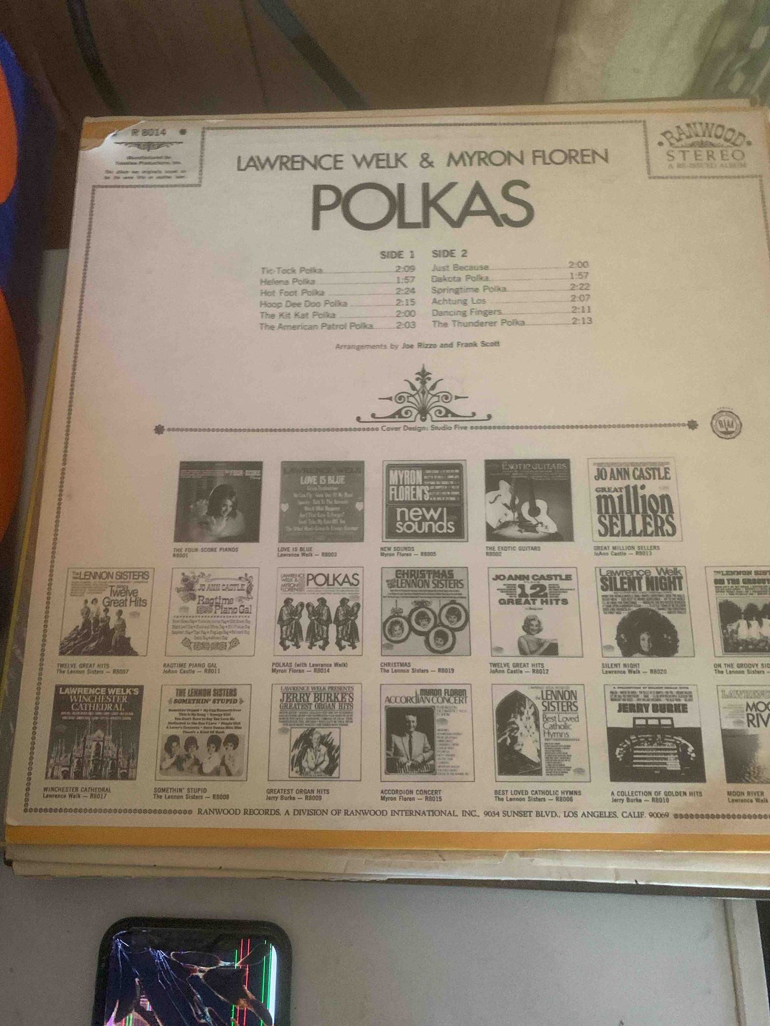 Lawrence Welk & Myron Floren - Polkas (Vinyl Record Jacket)