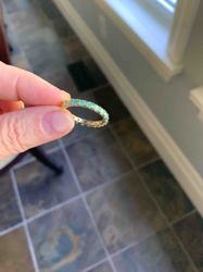 Teal/Turquoise Gemstone Eternity Band Ring