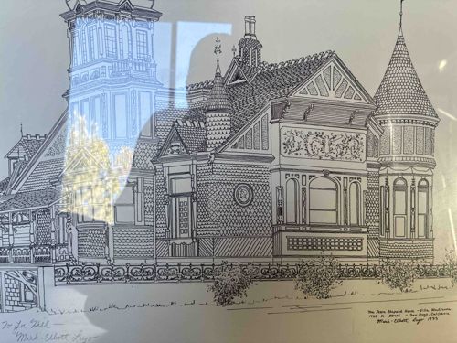 Pen and Ink Drawing of the John Shepard House, San Diego, California