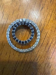 Sterling Silver and Black Agate Concentric Circle Pendant/Charm
