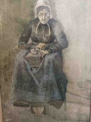 Elderly Person with Bowl Print