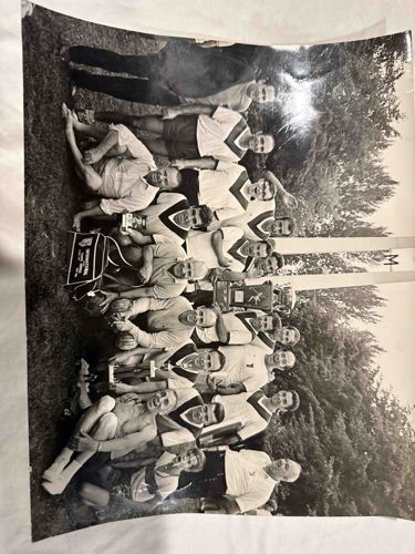 Vintage Black and White Sports Team Group Photograph