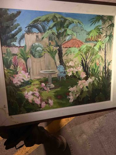 Expressionist Tropical Garden Landscape Painting