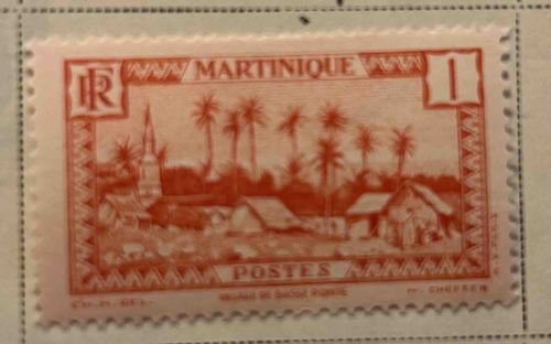 Martinique 1 Centime 'Village de Basse-Pointe' Postage Stamp