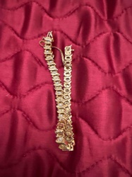 Gold-Toned Tennis Bracelet with Clear Stones
