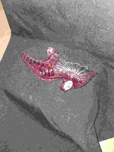 Pressed Glass Cornucopia Vase in Rosalin Pink