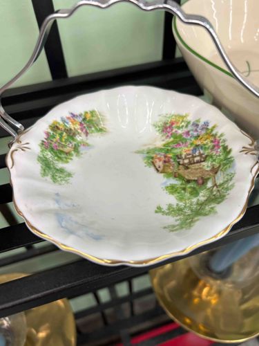 Royal Albert 'Old English Garden' Bon Bon Dish with Silver-Plated Handle