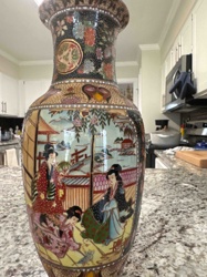 Japanese Satsuma-style Gilt and Polychrome Porcelain Vase