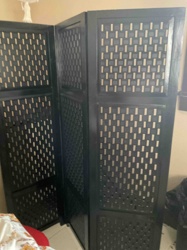 Black Wooden Folding Room Divider