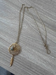 Dreamcatcher Pendant Necklace with Feather Charm