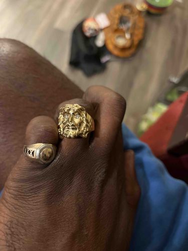 Jesus Head Ring with Diamonds