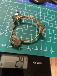 Triple-Stone Wire-Wrapped Bangle Bracelet