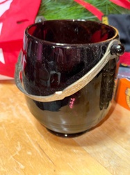 Cambridge Glass Tally-Ho Amethyst Ice Bucket with Silver-Plated Handle