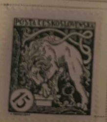 Czechoslovakian 15 Heller Lion Stamp