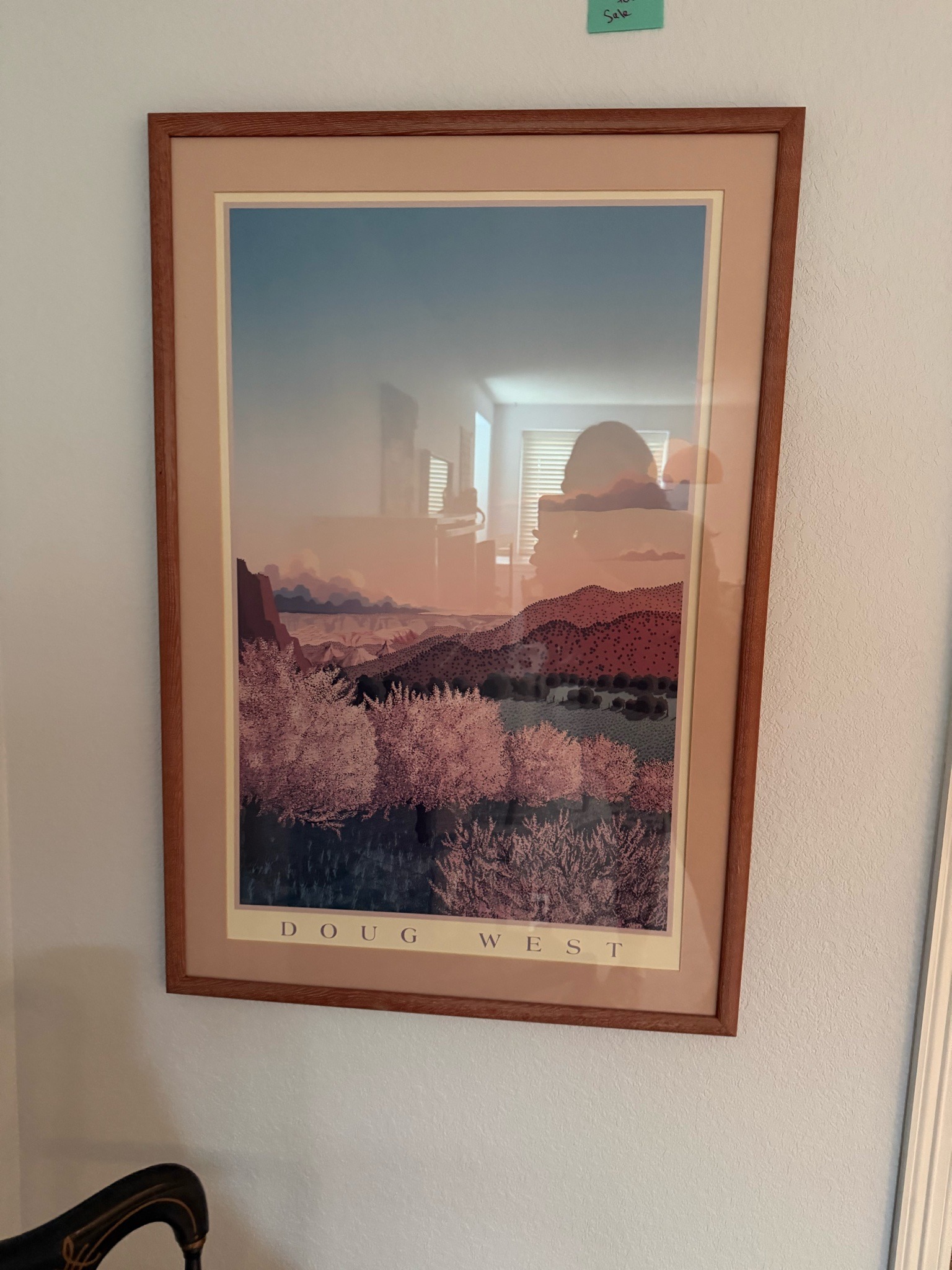 Submitted photo of Framed print featuring text 'D O U G W E S T'