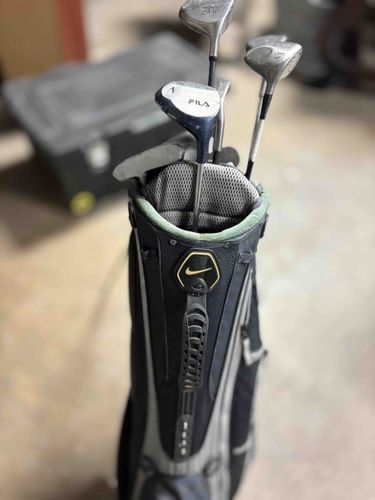 Nike Golf Bag with Assorted Golf Clubs