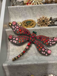 Dragonfly Brooch with Rhinestones