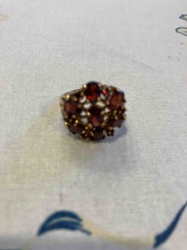 14K Gold Garnet Cluster Ring