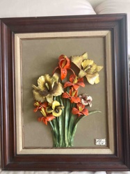 Three-Dimensional Framed Floral Wall Art