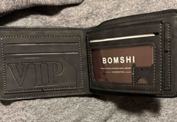 BOMSHI Men's Bi-fold Wallet with VIP and ID Window
