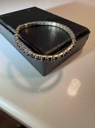 Vintage Stretch Bracelet with Black Faceted Stones