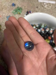 Blue and Black Swirl Glass Marble