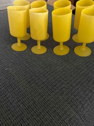 Vintage Yellow Plastic Goblets