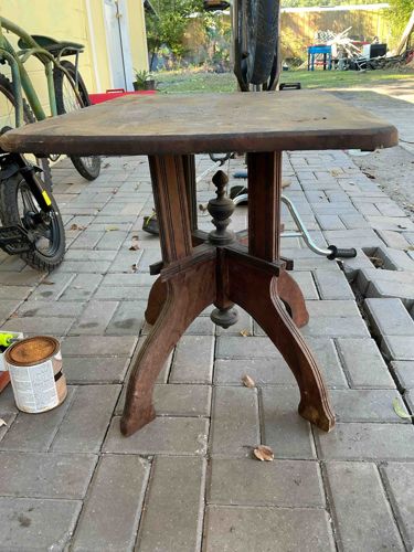 Antique Pedestal Square Table