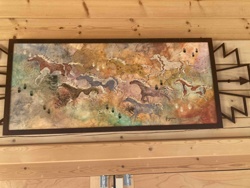 Southwestern Style Horse Art with Metal Accent Frame by H. Hogan