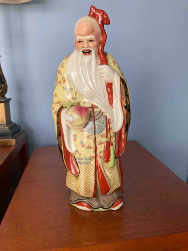 Chinese Porcelain Statue of Shouxing (God of Longevity)