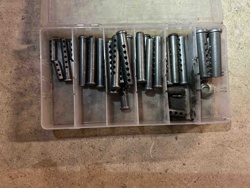 Assorted Clevis Pins and Metal Dowels in Organizer