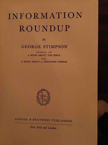 INFORMATION ROUNDUP by George Stimpson (Title Page)