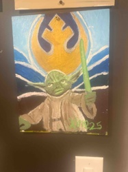 Grand Master Yoda and Jedi Symbol Painting