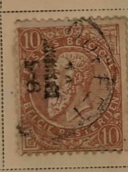 Used Belgian King Leopold I 10 Centimes Stamp