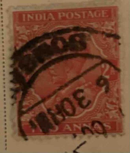 Used India Queen Victoria Postage Stamp, 3 Annas