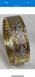 Two-Tone Filigree Bangle Bracelet