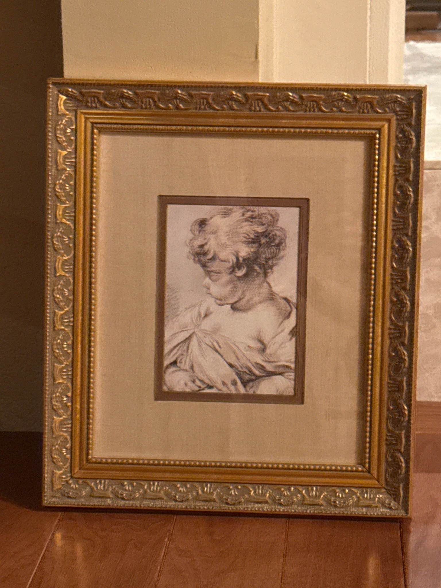 Submitted photo of Framed print of a cherub or putto study