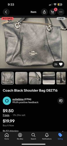 Coach Black Shoulder Bag 082716