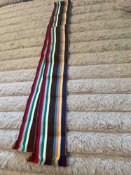 Multi-Colored Striped Scarf with Fringe