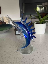 Murano-Style Glass Marlin Sculpture