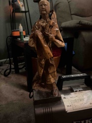 Carved Wooden Figure of an East Asian Man