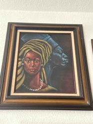 Framed Oil Painting by Unknown Artist Depicting Two Figures