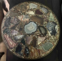 Handmade Polished Natural Stone Inlay Lazy Susan